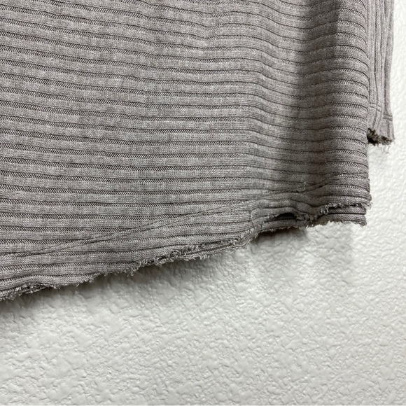 We The Free Top People Lover Ribbed Long‎ Sleeve Taupe Women’s Size Small - Picture 7 of 8